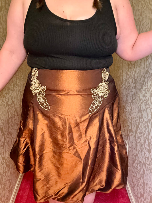 Brown Metallic Bubble Skirt (16)