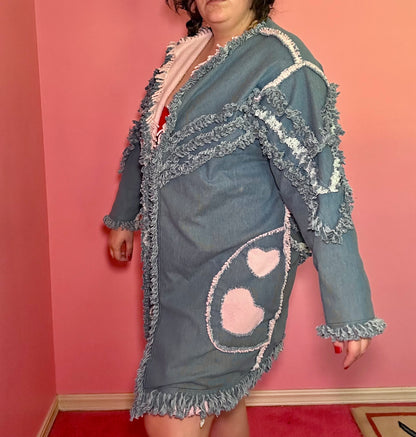 Denim Penny Lane Tassel Coat (XL)