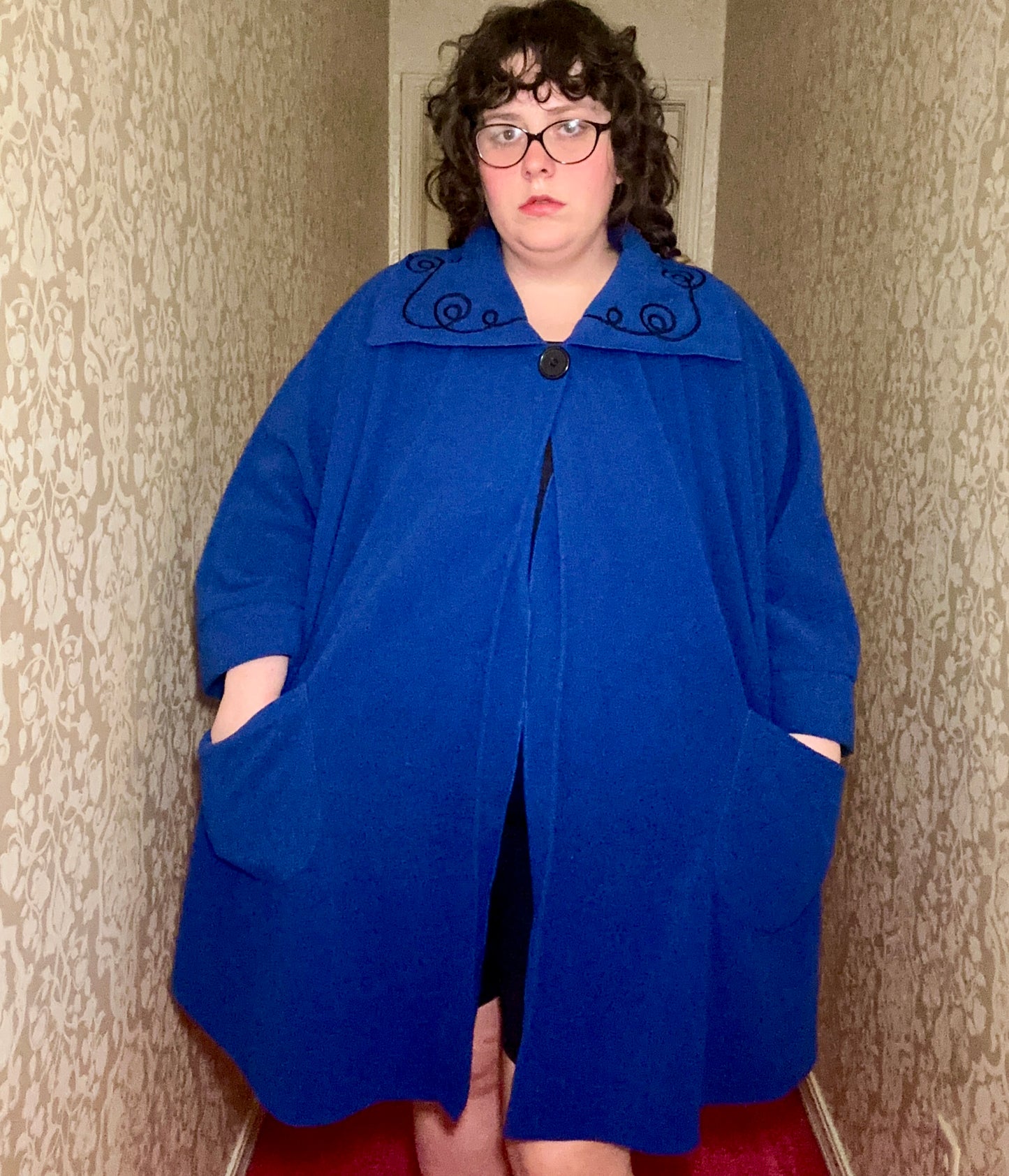 Blue Fleece Cape Coat (OS)