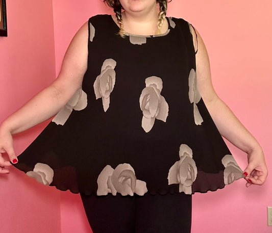 Grey Roses Blouse (22W)