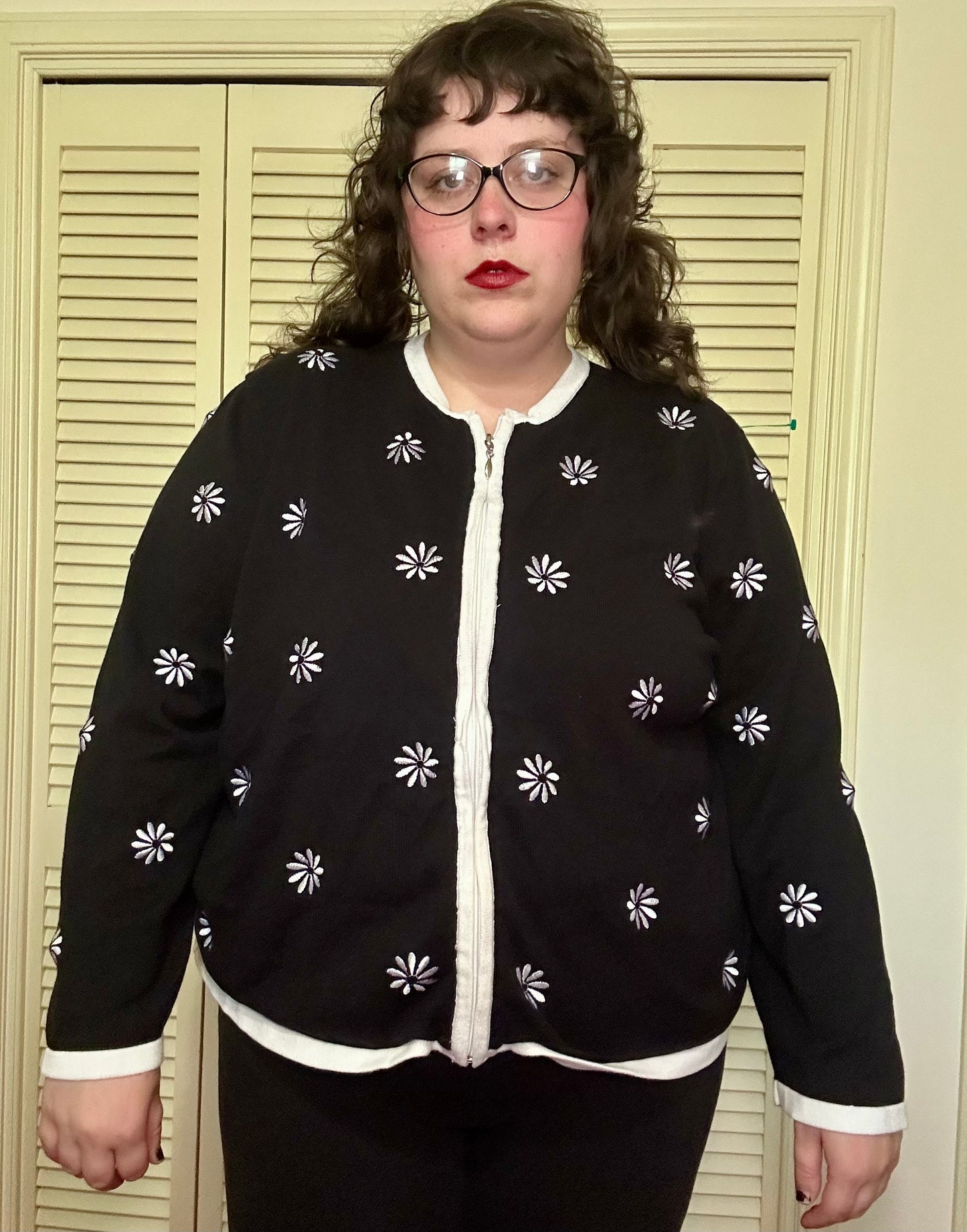 Black Daisy Cardigan (3X)