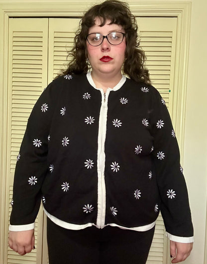 Black Daisy Cardigan (3X)