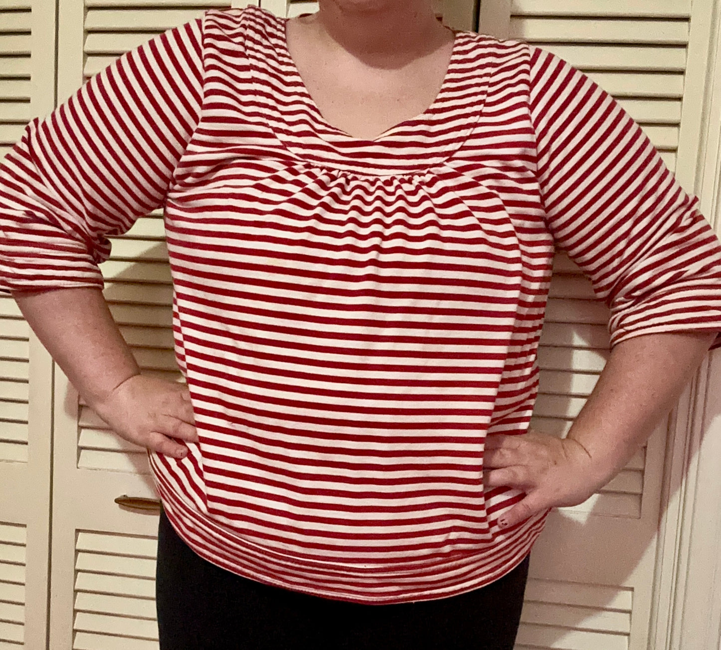 Twee Red and White Striped Blouse (XXL)