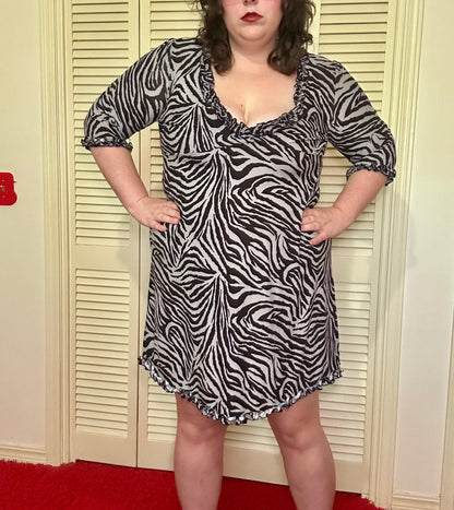 Ruffle Zebra Dress (XL)