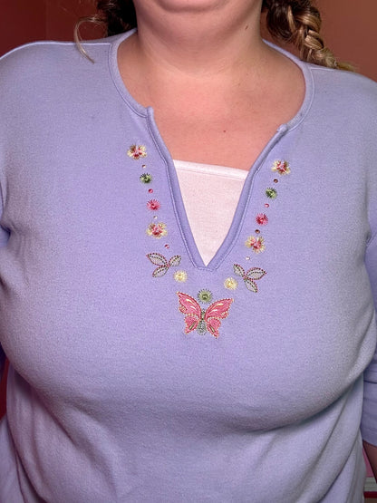 Purple Butterfly Top (L)