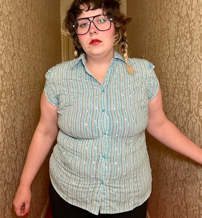Striped Blue Blouse (XL)