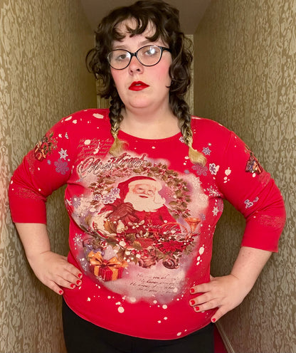 Red Y2K Santa Graphic Top (XL)
