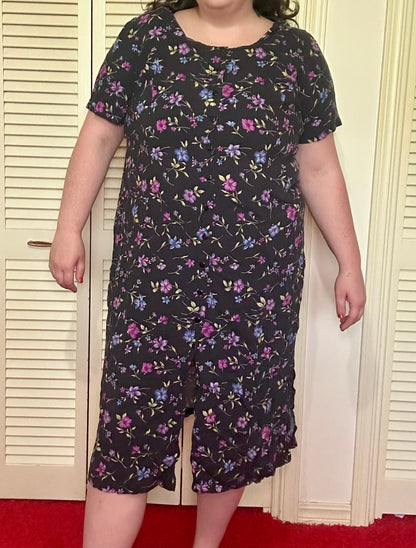 Dark Purple Flowers Sundress (20W)