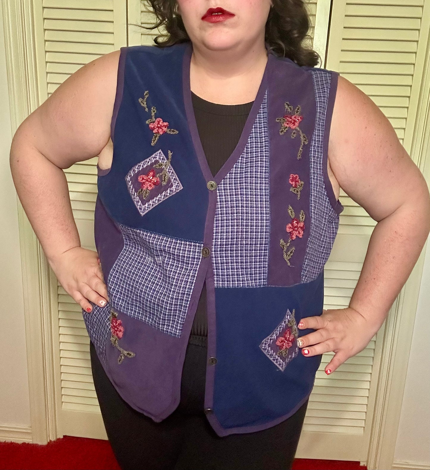 Patchwork Purple Vest (2X)