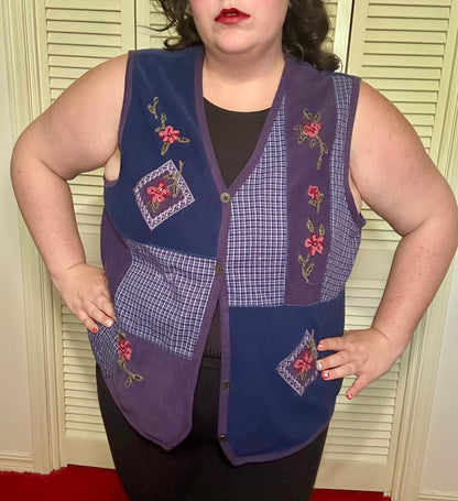Patchwork Purple Vest (2X)