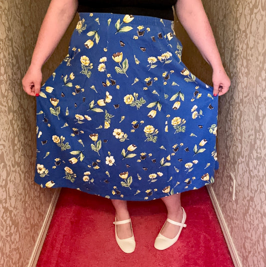 Blue Butterfly Skirt (XL)