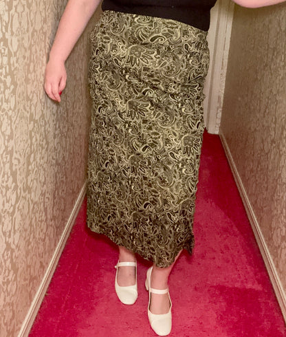 Green Paisley Skirt (L)