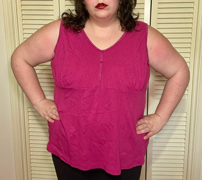 Magenta Babydoll Tank Top (22/24)