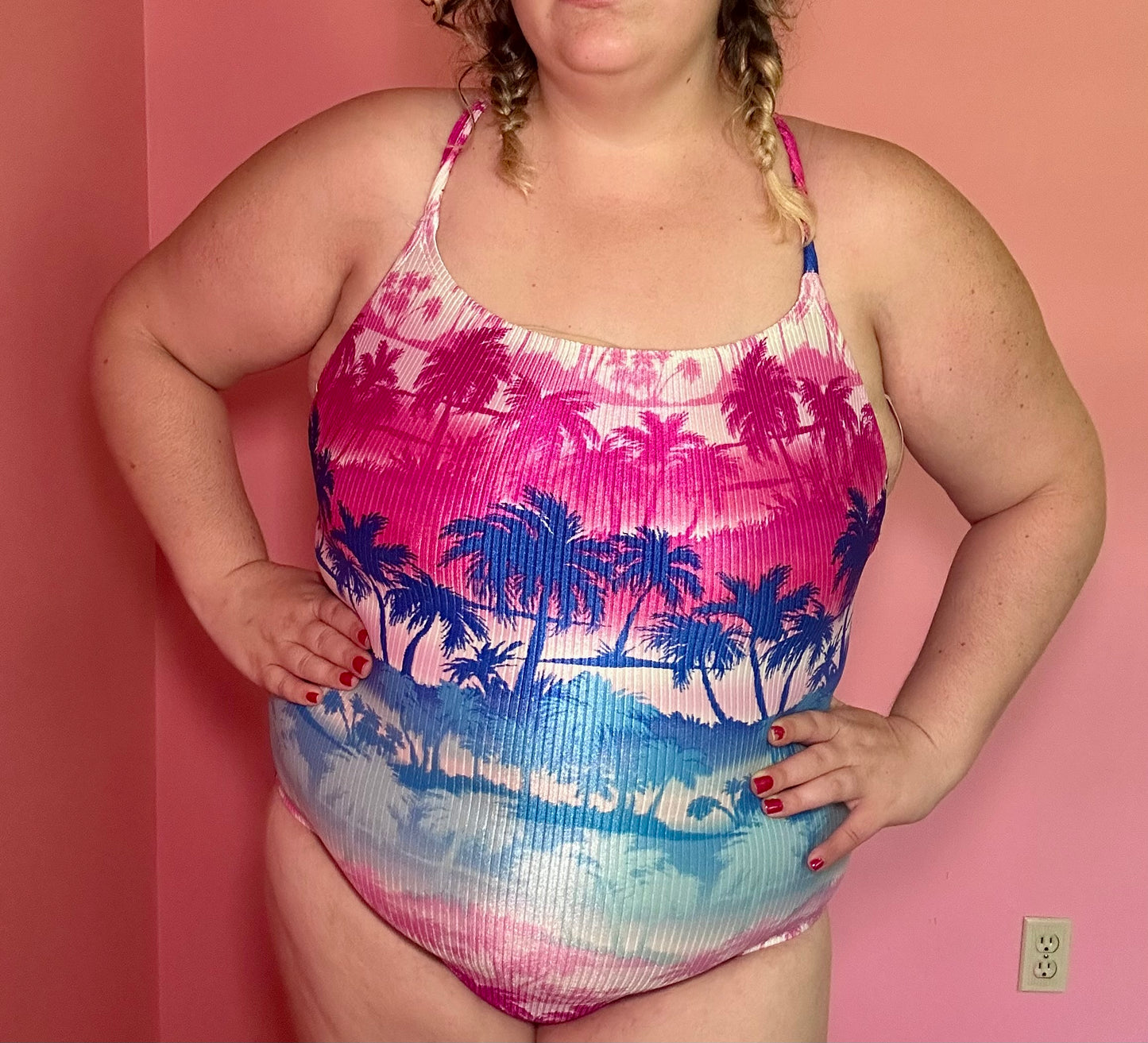 Palm Tree Swimsuit (1X)