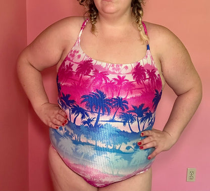 Palm Tree Swimsuit (1X)