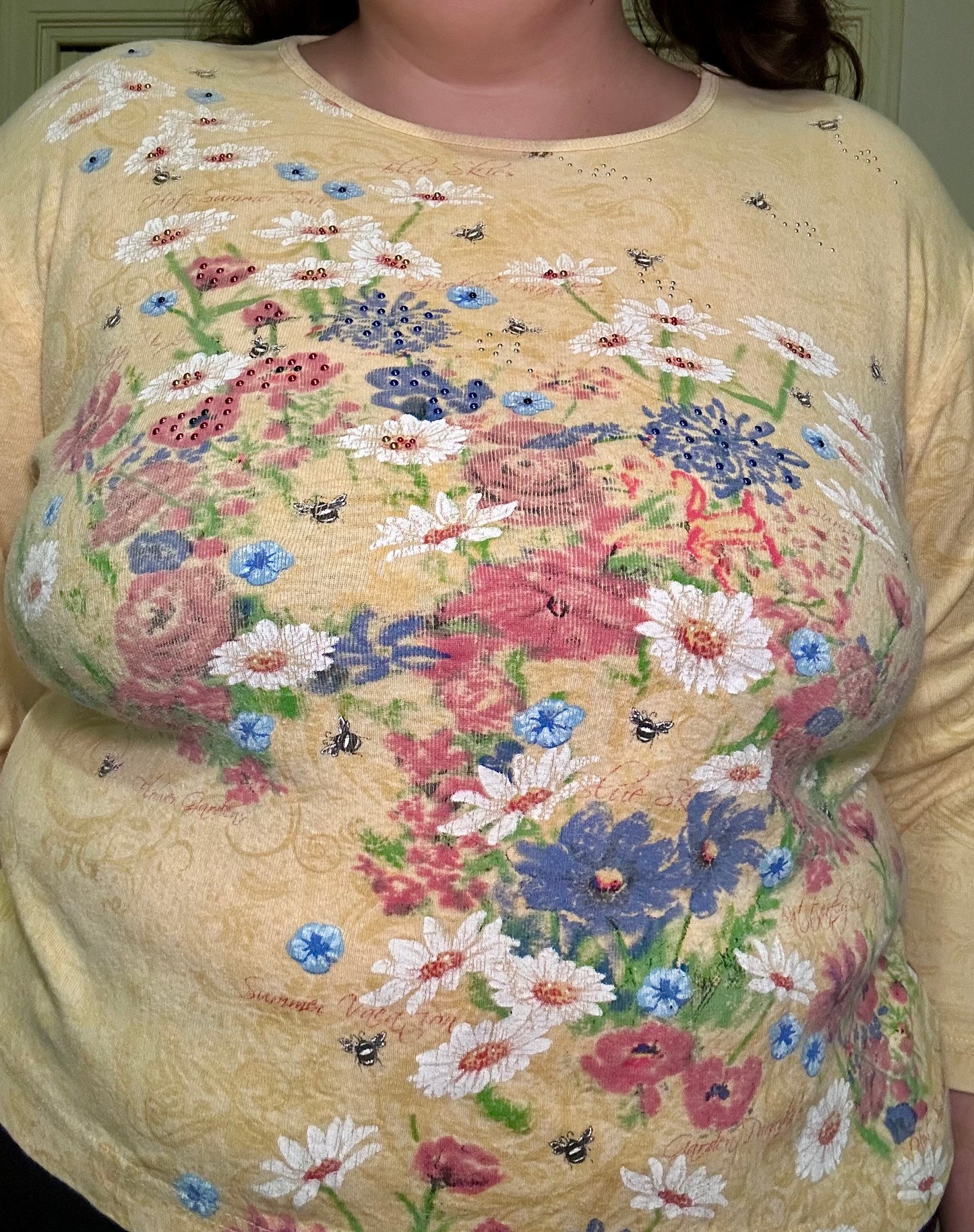 Yellow Graphic y2k Top (XL)
