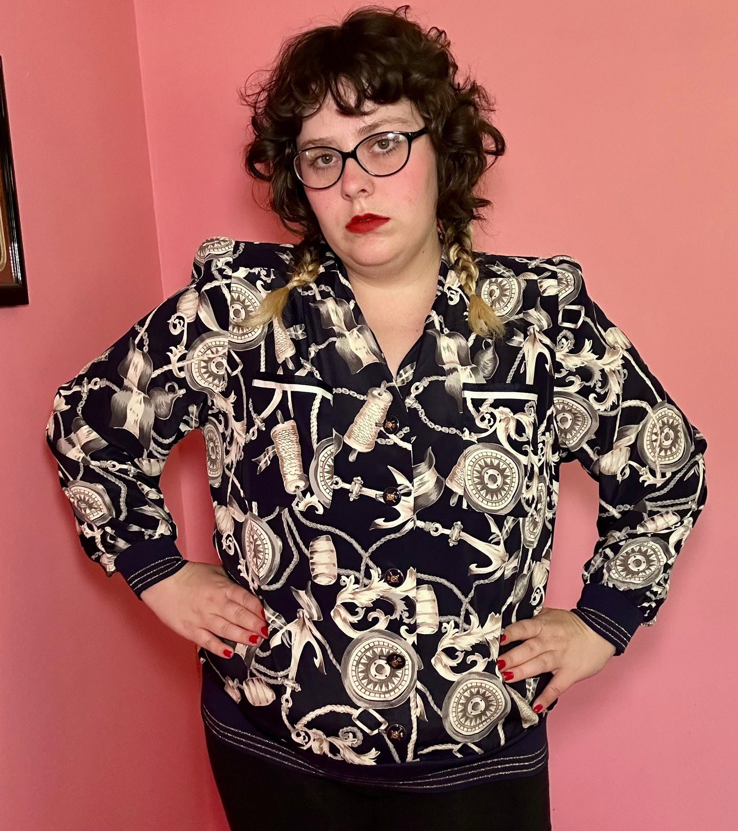 Nautical Anchor Blouse (18W)