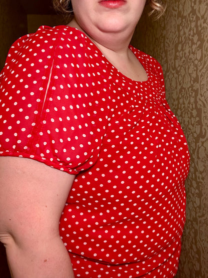 Red Polka Dot Blouse (1X)