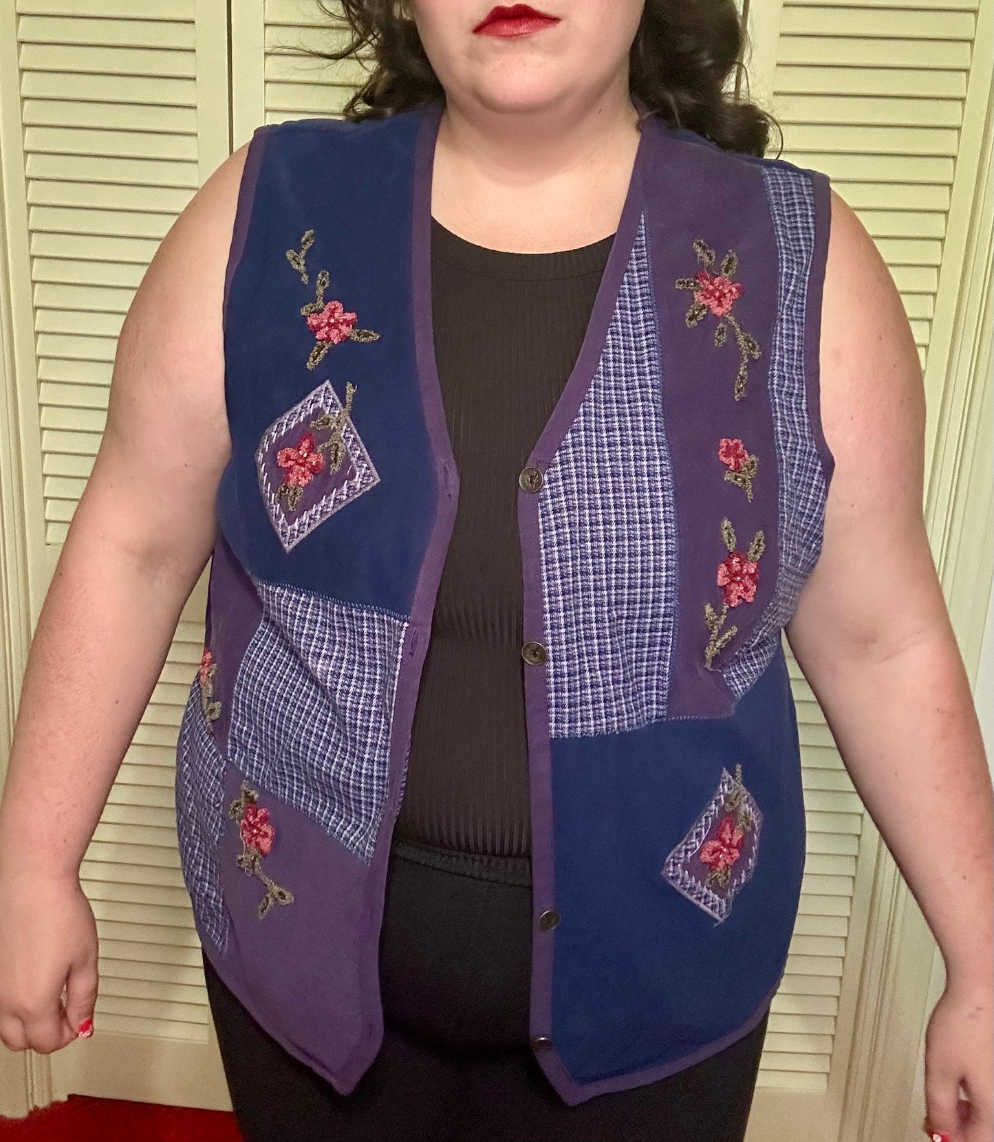 Patchwork Purple Vest (2X)