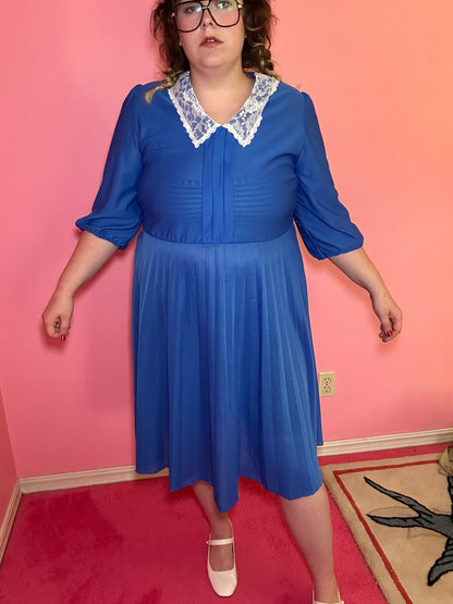 Blue Lace Collar Dress (18)