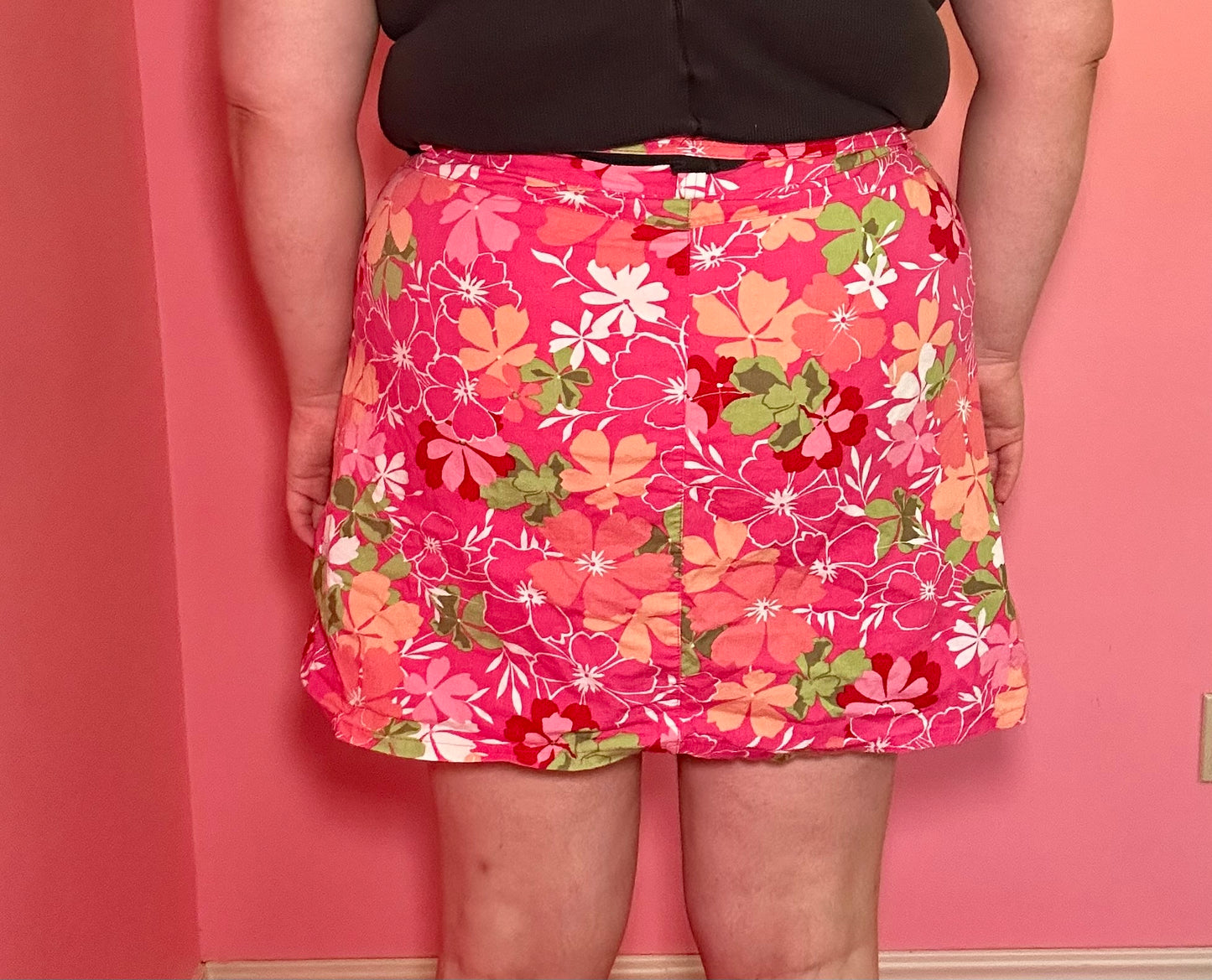 Y2K Hot Pink Floral Skort (16)