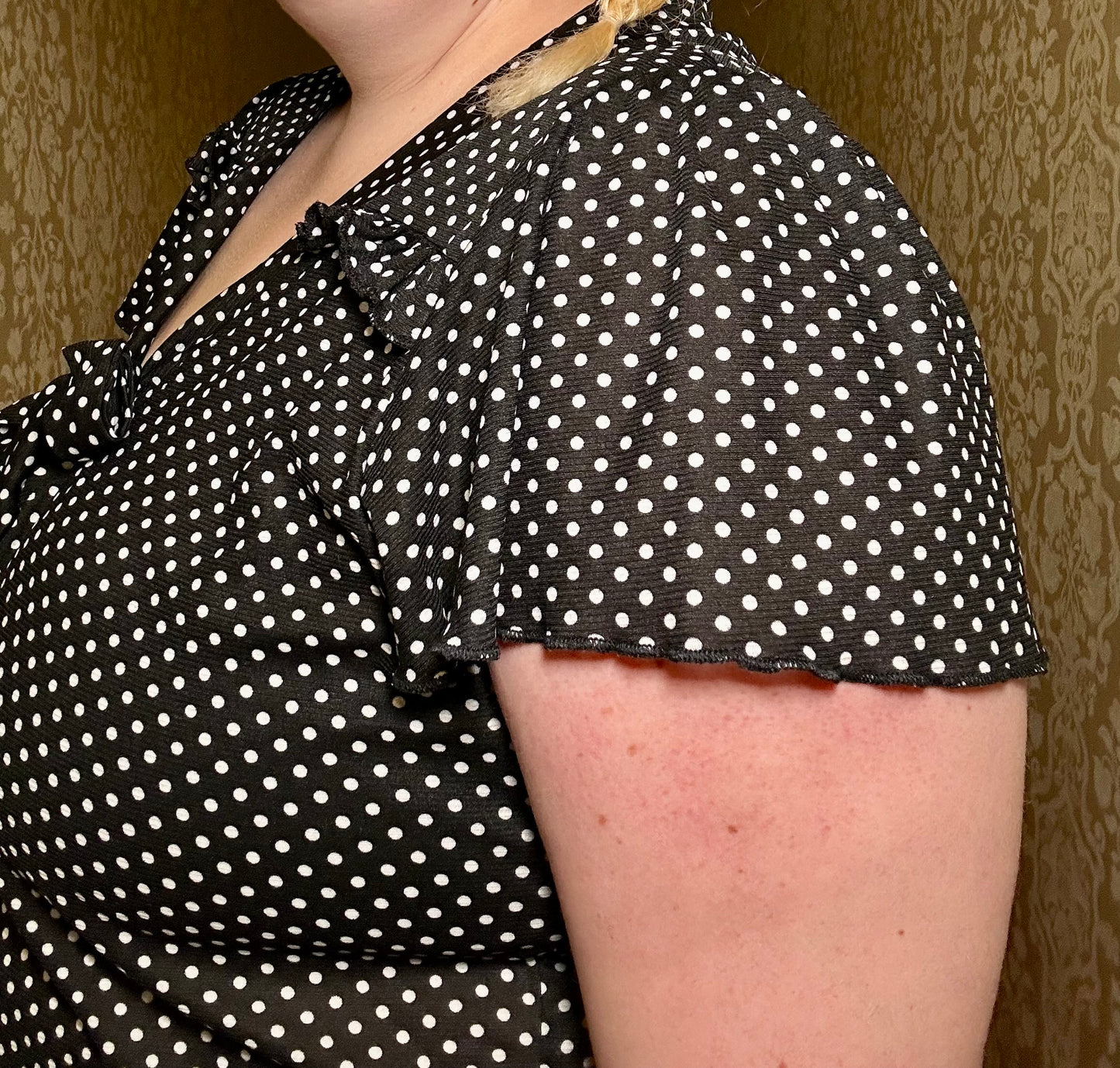 Polka Dot Bow Blouse (XXL)