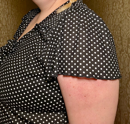 Polka Dot Bow Blouse (XXL)