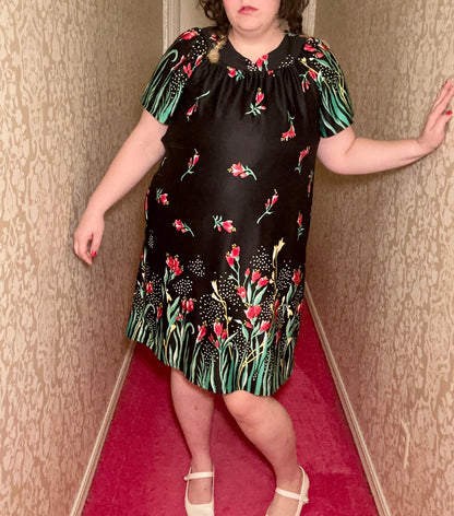 Black Floral Nightgown (L)