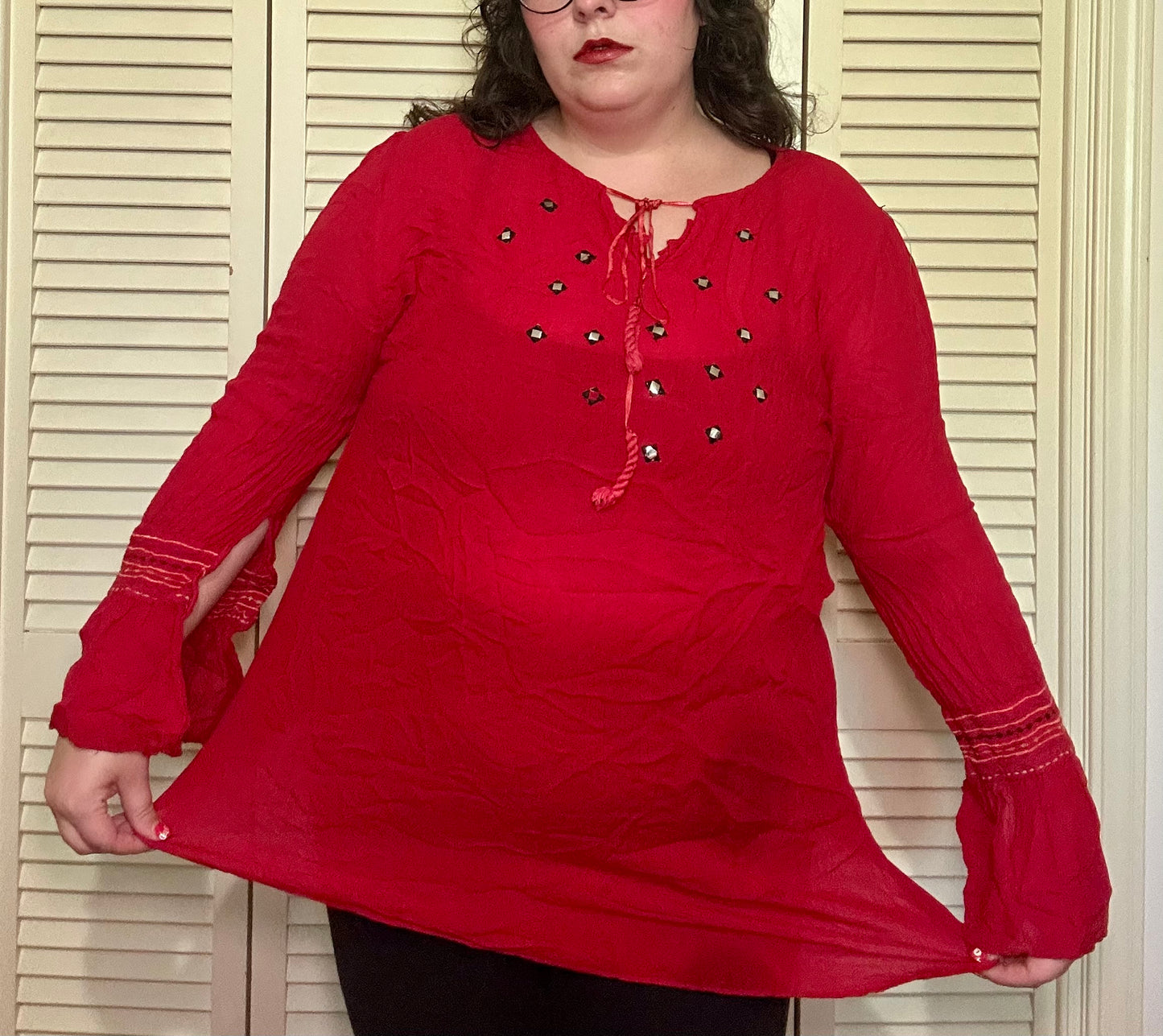 Red Boho Blouse (2X)