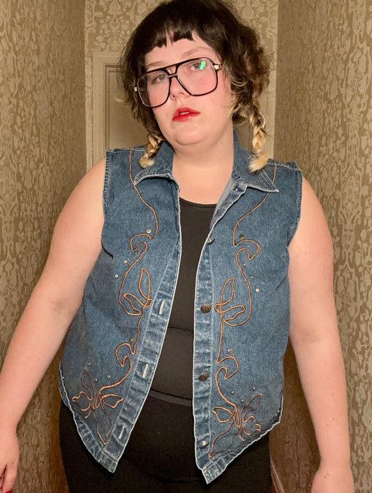 Western Denim Vest (1X)