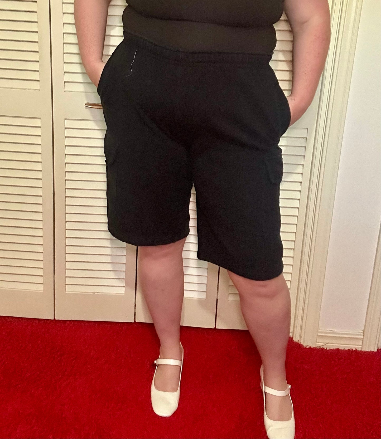 Black Athletic Cargo Shorts (XL)