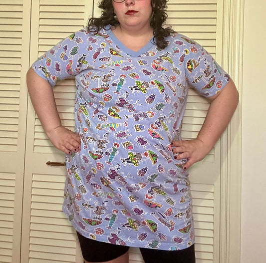 Shopping Ladies Illustrative PJ Dress (OS)