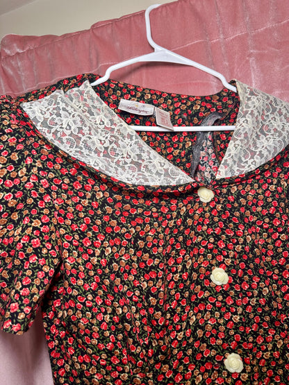 Lace Collar Rose Dress (12)