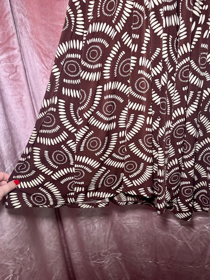 Y2K Brown Patterned Dress (L)