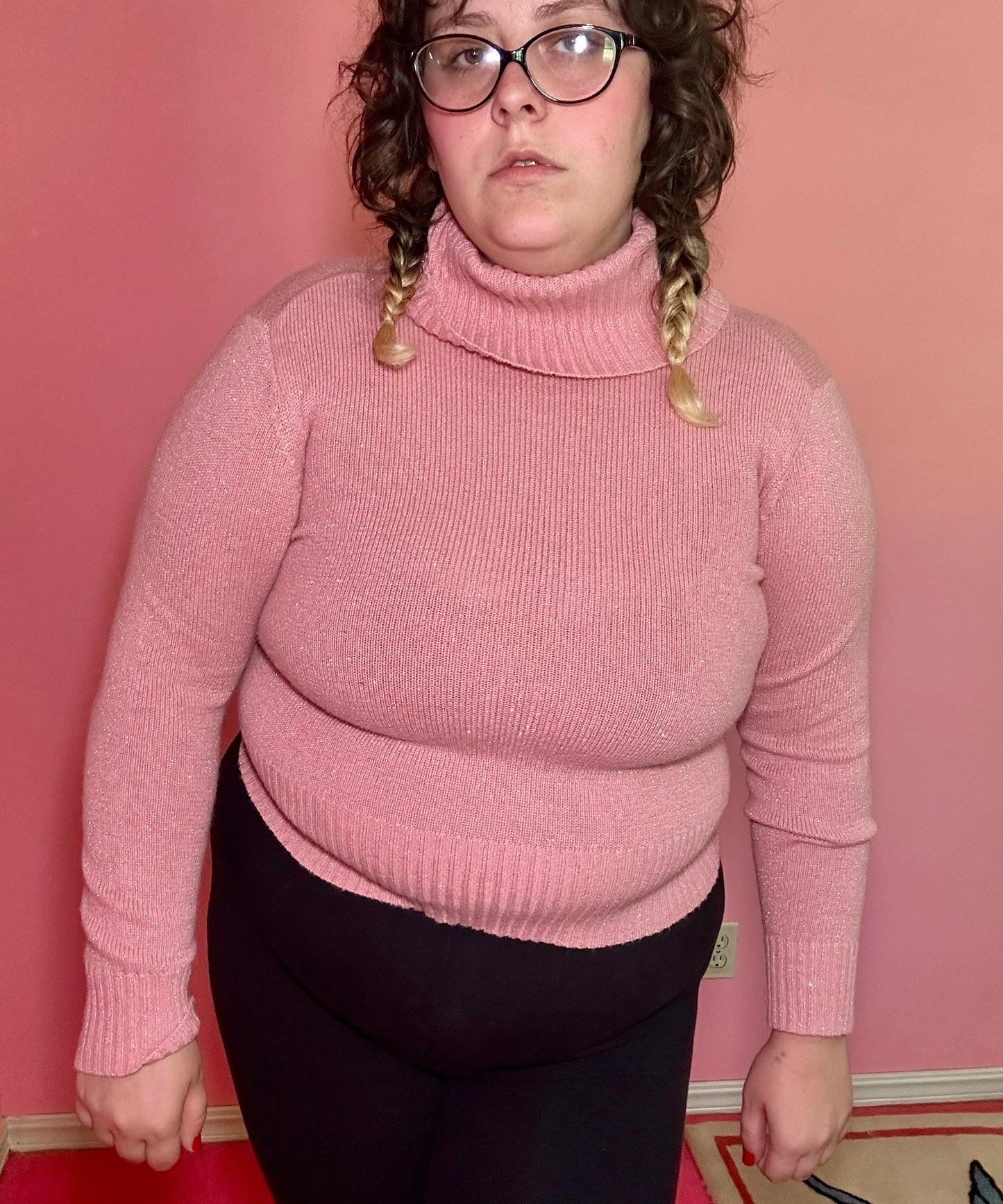 Baby Pink Sparkle Sweater (XL)