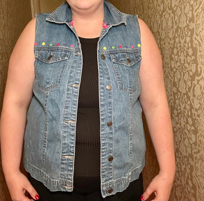 Dots Denim Vest (X)