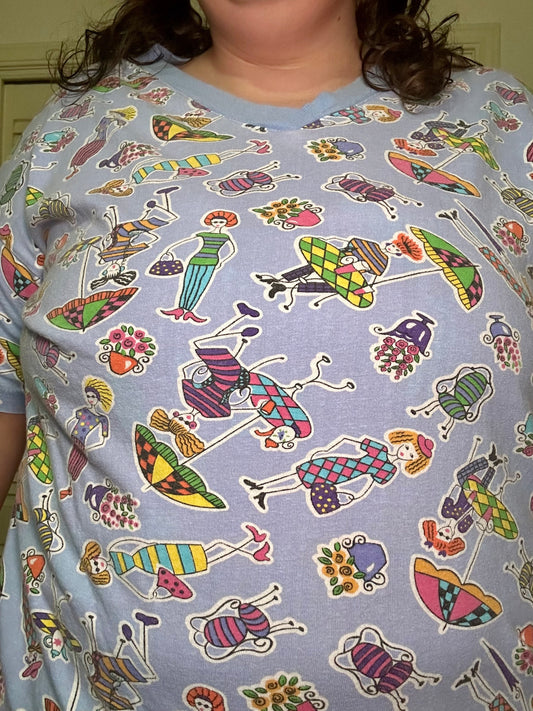 Shopping Ladies Illustrative PJ Dress (OS)