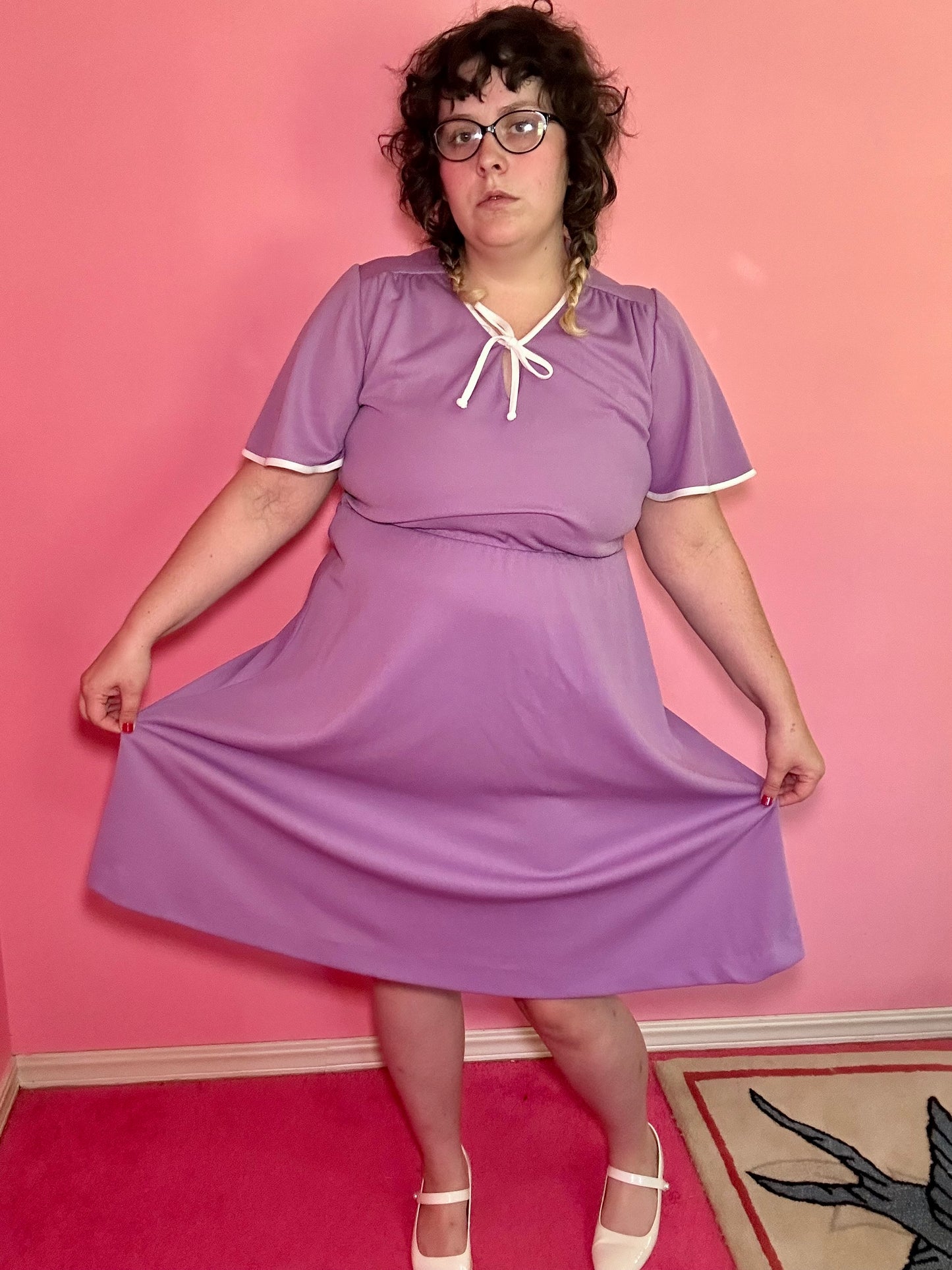 Retro Lilac Purple Dress (18)