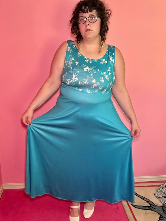 Teal Floral Dress (18/20)