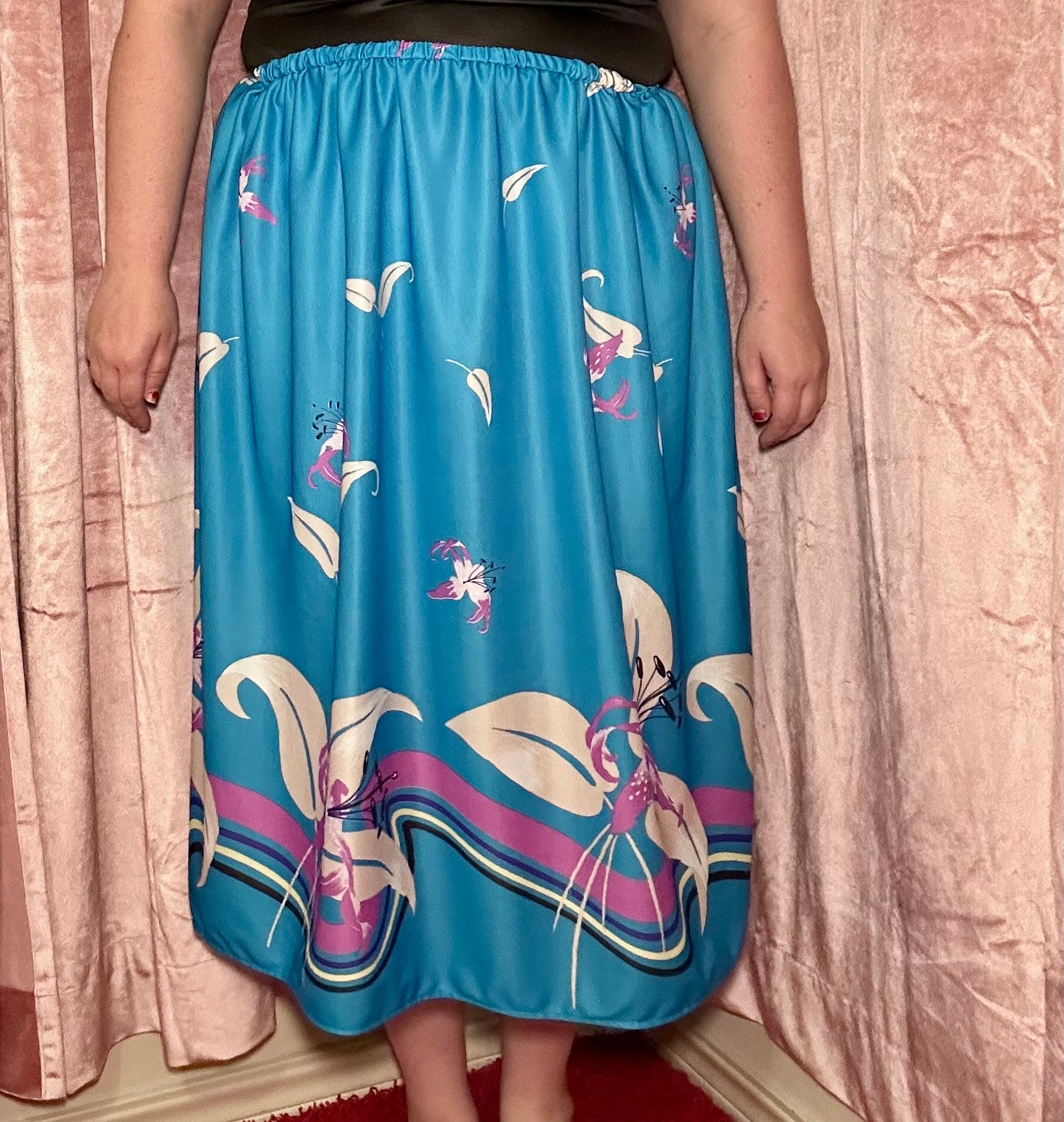 Blue Lilies Skirt (XXL)