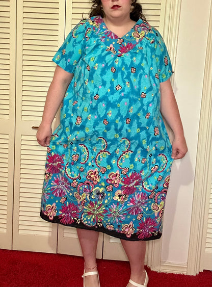 Groovy Teal Nightgown (1X)