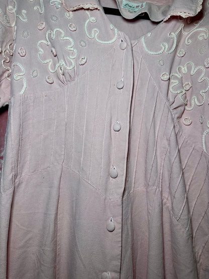 Pink Button Down Dress (L)