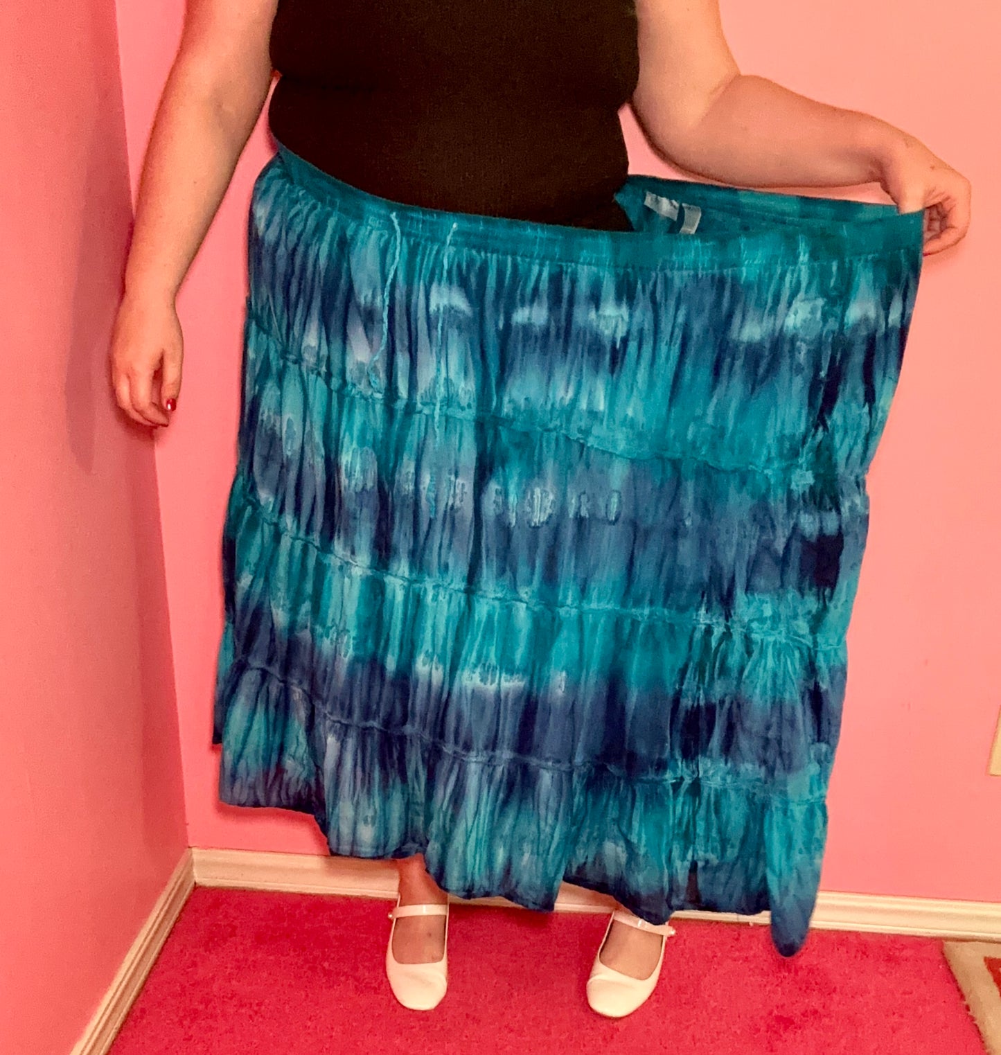 Blue Tiered Tie Dye Skirt (4XL)