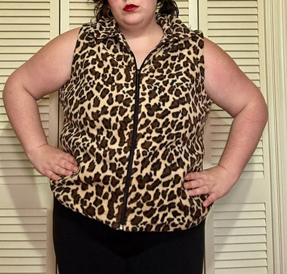 Fleece Leopard Vest (2X)