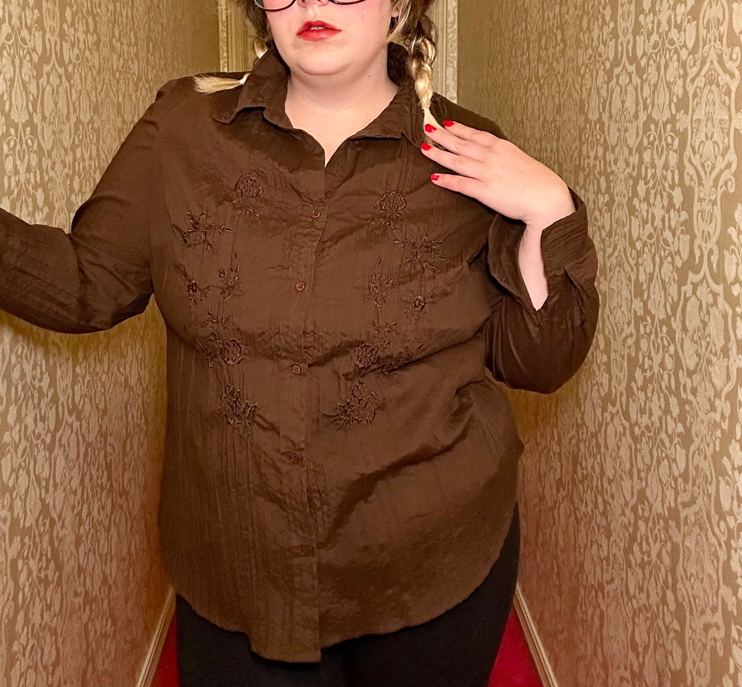 Brown Button Up (1X)