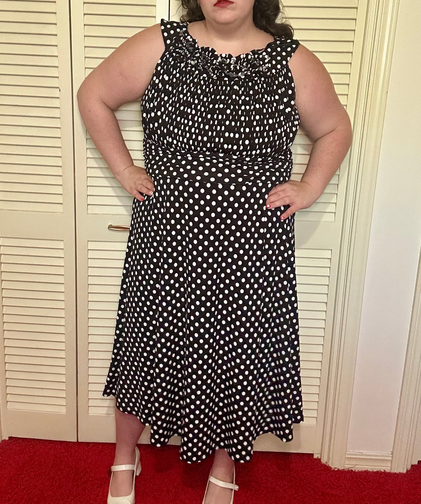 Polka dot Ruffle Formal Dress (18W)