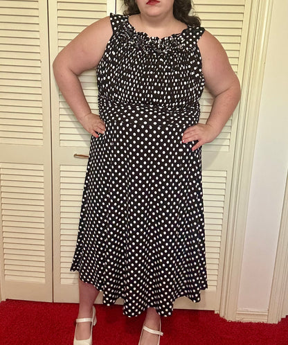 Polka dot Ruffle Formal Dress (18W)
