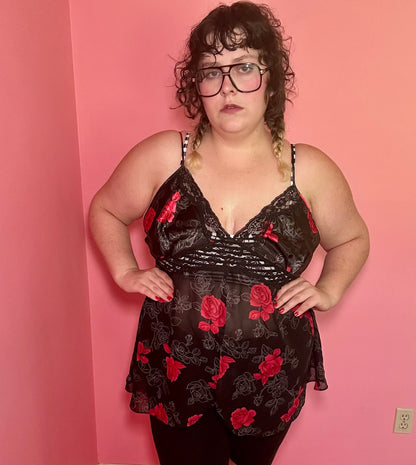 Rose Babydoll Top (18/20W)