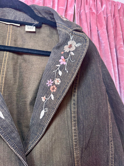 Y2k Flower Embroidery Denim Jacket (14)