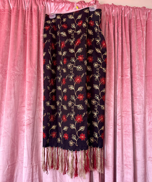 Floral Embroidery Tassel Skirt (12)